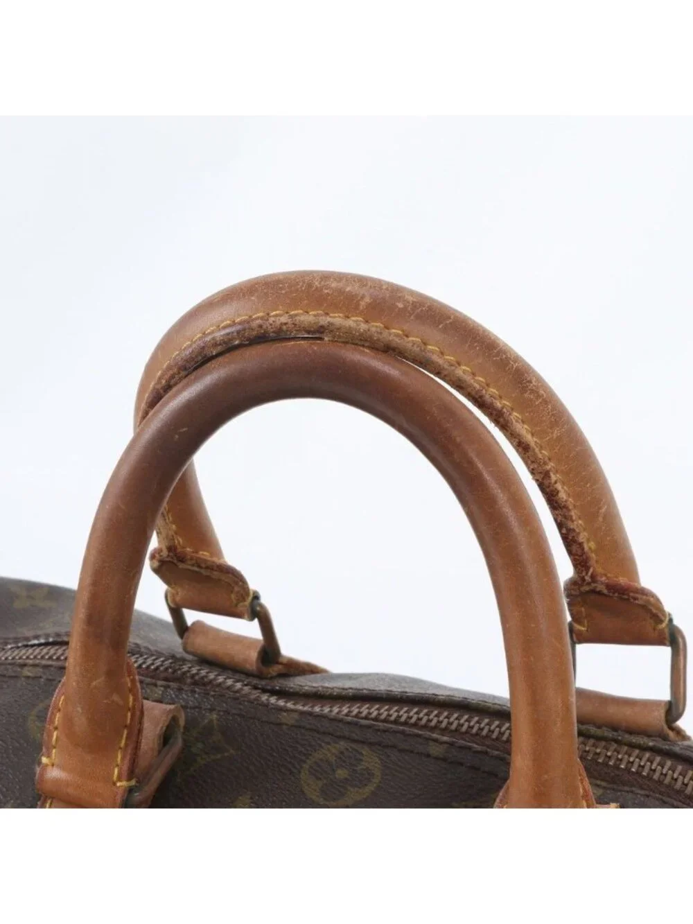 Louis Vuitton Monogram Keepall 45 Leather Boston Bag Tote